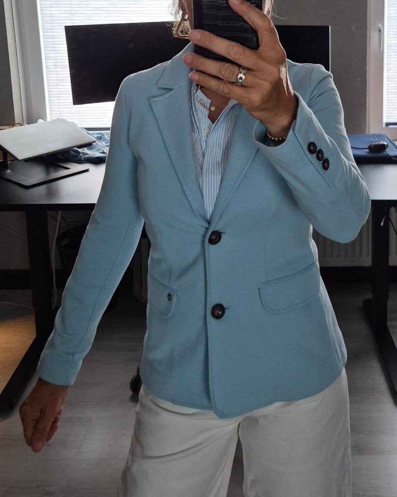 Prachtig lichtblauw colbert van Mos Mosh, maat S, MOS MOSH, Blauw, Ophalen of Verzenden, Zo goed als nieuw