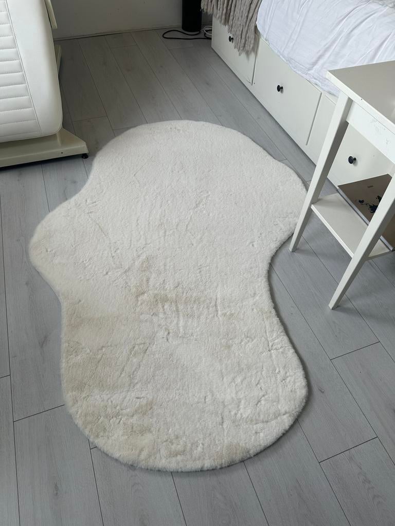Vloerkleed beige wit, Wit, Ophalen of Verzenden, Overige vormen, Nieuw