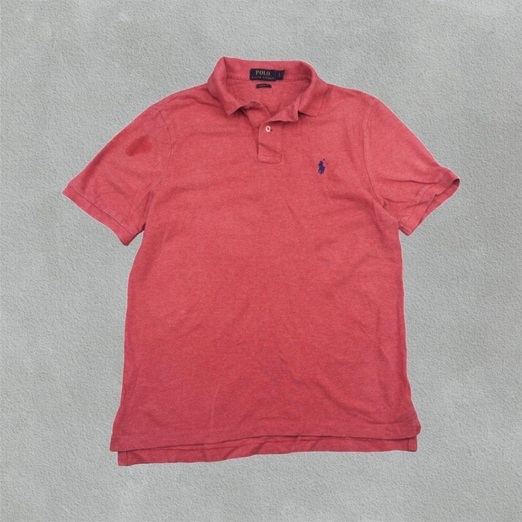 (497) Koraalkleurig Ralph Lauren Polo Shirt - Heren S, Ralph Lauren, Ophalen of Verzenden, Zo goed als nieuw, Revaleur