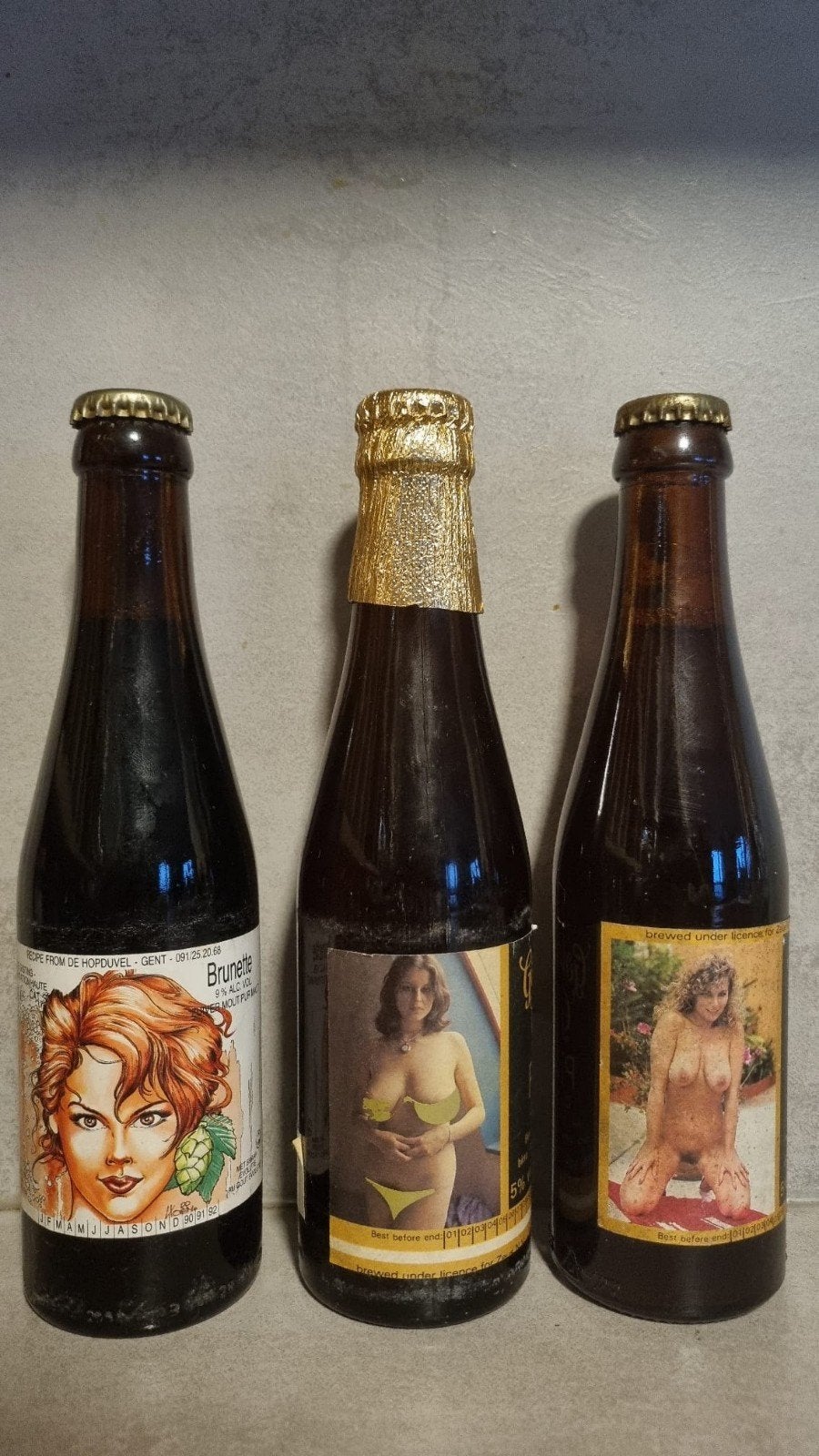 Brunette ~'91, Hopduvel + Steenberge & 2x Golden Girl, Zeus, Ophalen of Verzenden, Zo goed als nieuw, Flesje(s), Overige merken