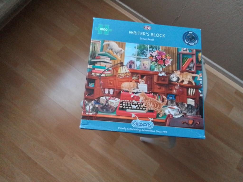 GIBSONS Legpuzzel Writer's Block 1000 stukjes Katten, Ophalen of Verzenden, 500 t/m 1500 stukjes, Gebruikt, Legpuzzel