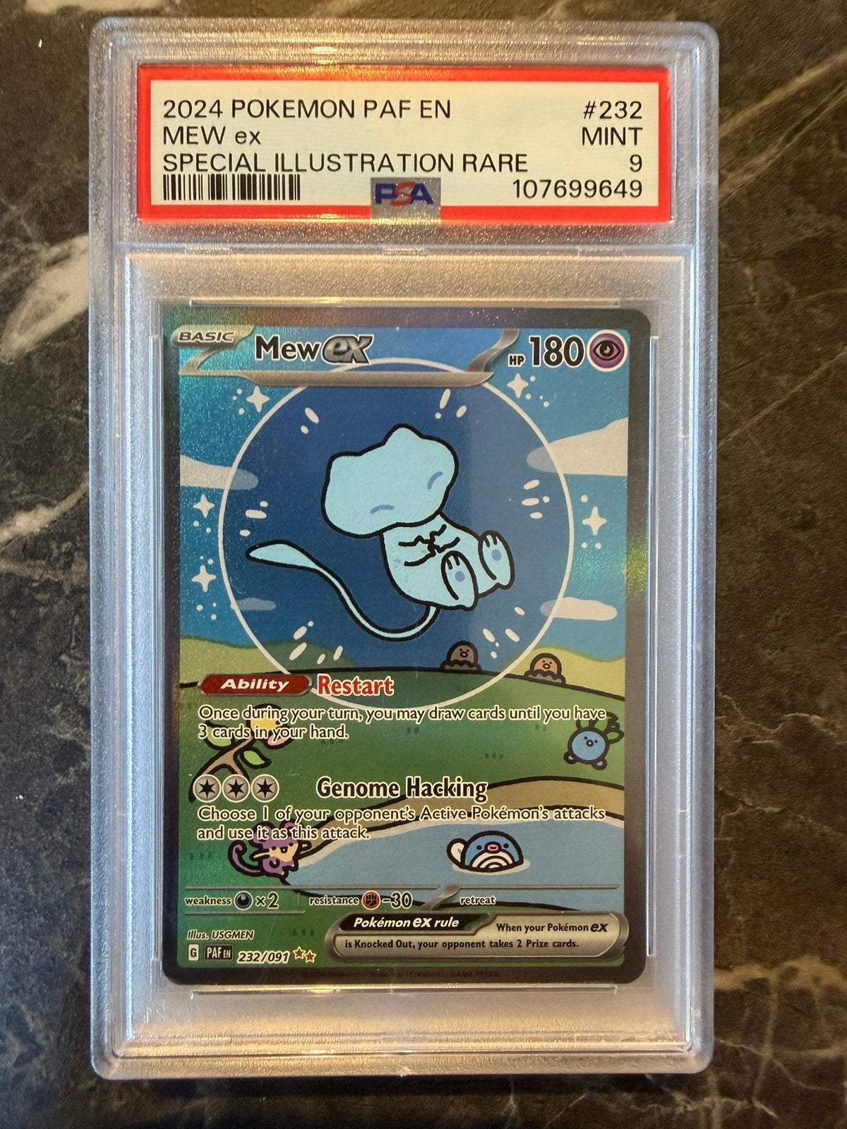 Pokémon Mew ex 232/091 PSA 9, Ophalen, Zo goed als nieuw