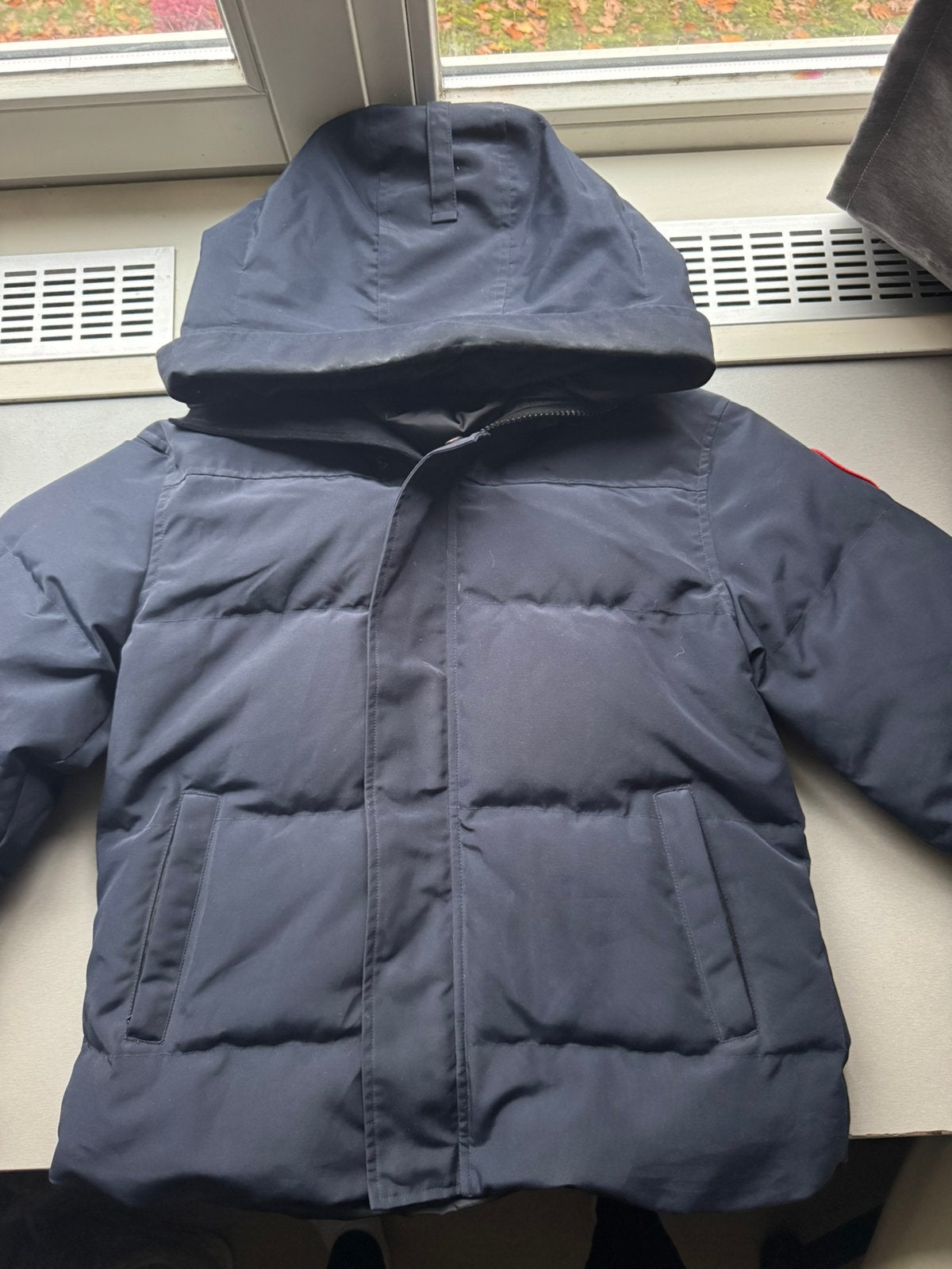 Canada goose macmillan jas L, Kleding | Heren, Jassen | Winter, Ophalen of Verzenden, Gedragen, Maat 52/54 (L), Blauw