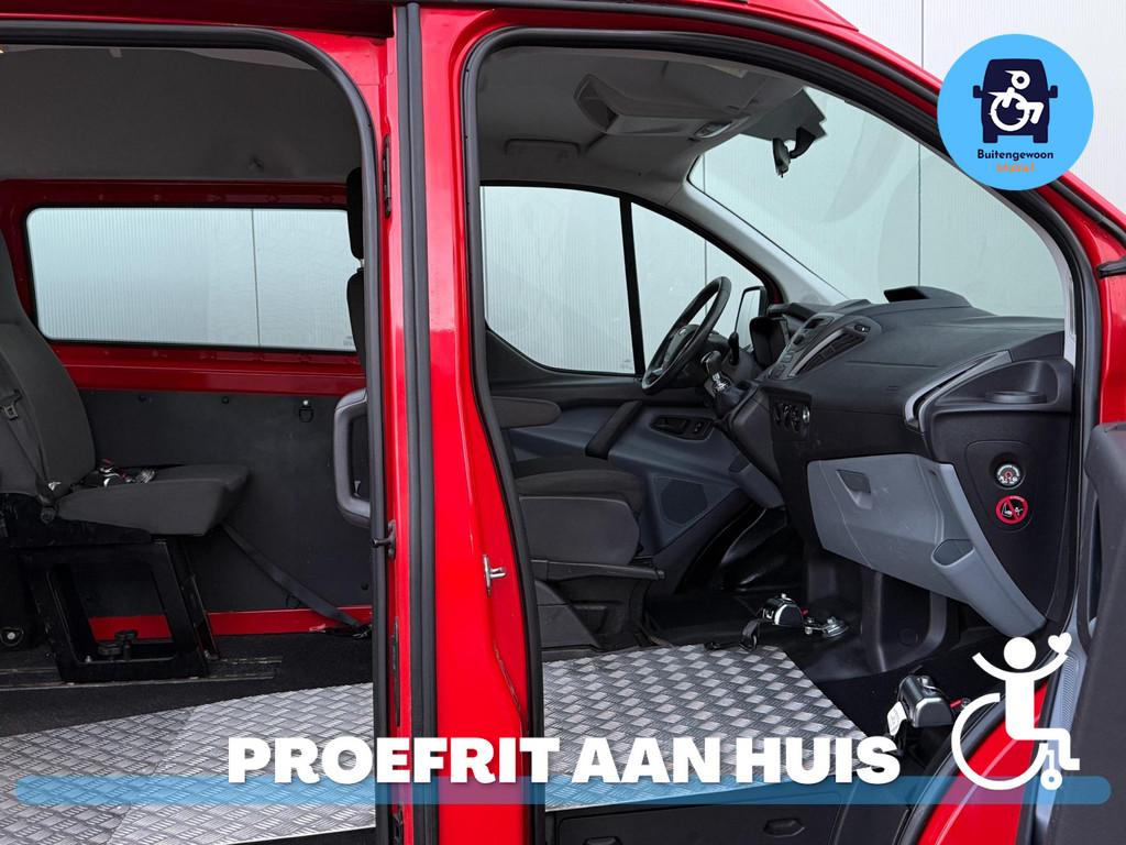Ford Transit Custom 2.2 Rolstoel Voorin L1H2 Rolstoelbus, Auto's, Bestelauto's, Voorwielaandrijving, 12 maanden, Gebruikt, Zwart