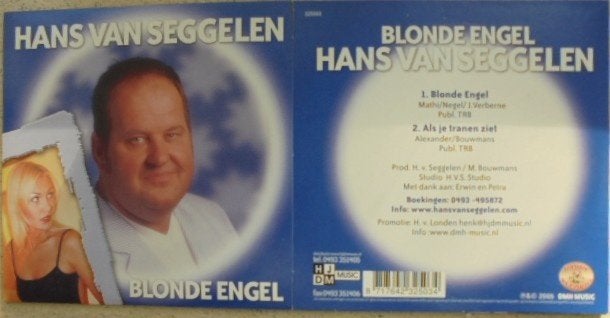 HANS VAN SEGGELEN Blonde engel  CD-Single 8717642325034, Ophalen of Verzenden, Zo goed als nieuw, Levenslied of Smartlap, Single