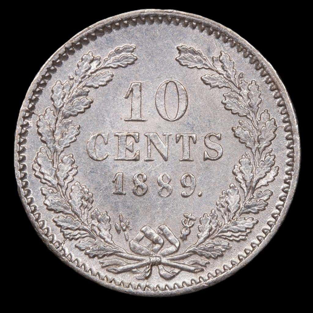 10 cent 1889. Pr., Postzegels en Munten, Munten | Nederland, Losse munt, 10 cent, Koning Willem III, Zilver, Ophalen of Verzenden
