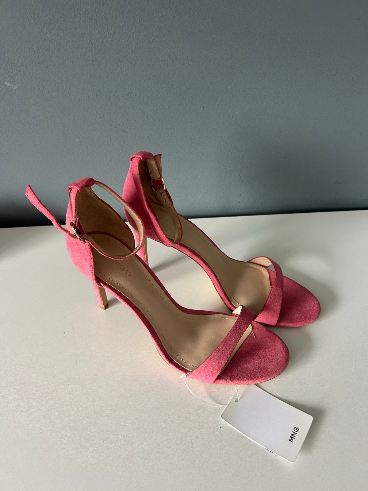 Roze Mango Sandalen met Hoge Hak - Maat 39, Verzenden, Nieuw, Sandalen of Muiltjes, Roze