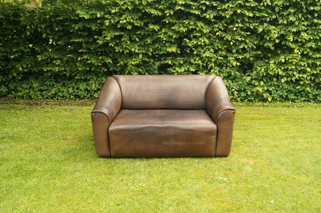 Vintage DE SEDE DS-47 Buffel Leer Sofa Bank Mid Century, Gebruikt, 150 tot 200 cm, Hoekbank, Tweepersoons