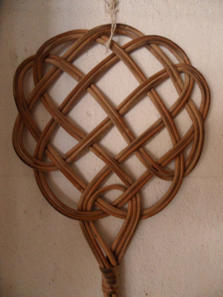 brocante rotan mattenklopper - eind jaren 50, Ophalen of Verzenden
