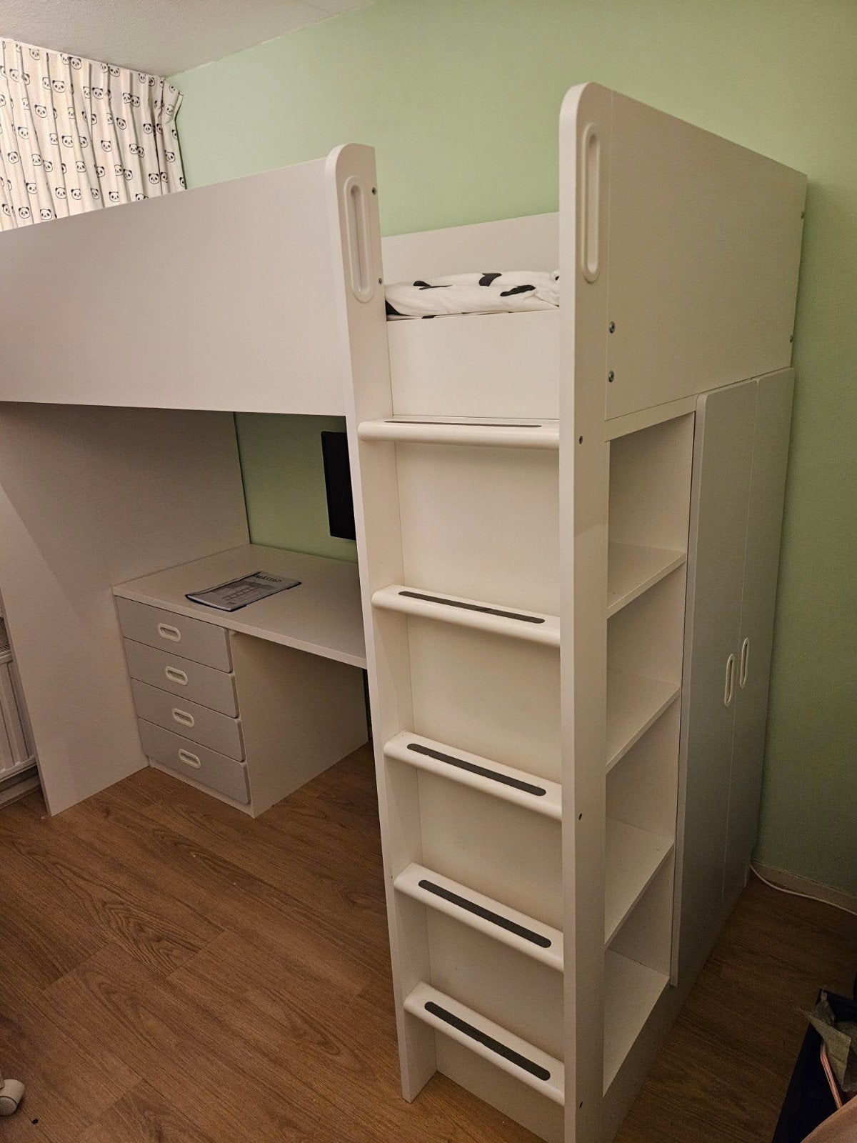 IKEA SMÅSTAD Hoogslaper met bureau en kledingkast, Ophalen, Gebruikt, Eenpersoons, 200 cm