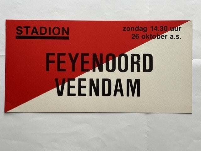tramkaart Feyenoord-Veendam, Verzenden, Zo goed als nieuw, Feyenoord, Overige typen