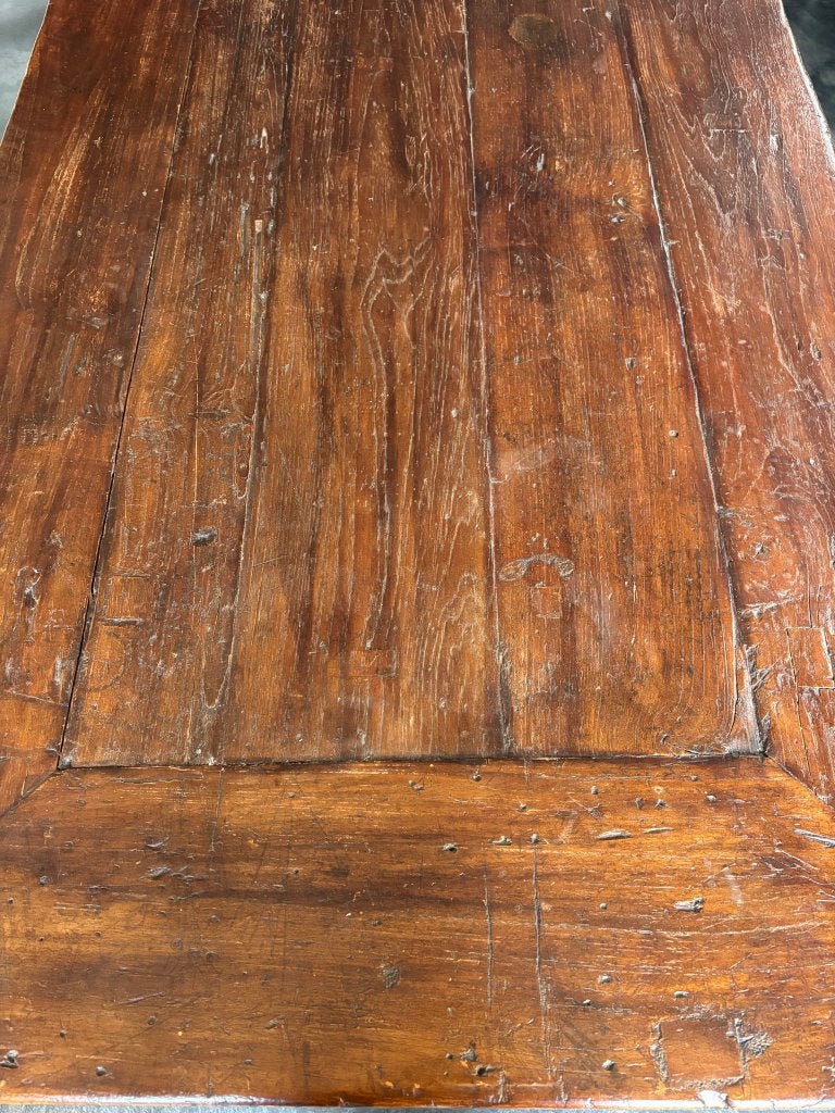 Foto 6 van T.k.a. teakhouten eettafel en 6 Lloyd Loom eetkamerstoelen