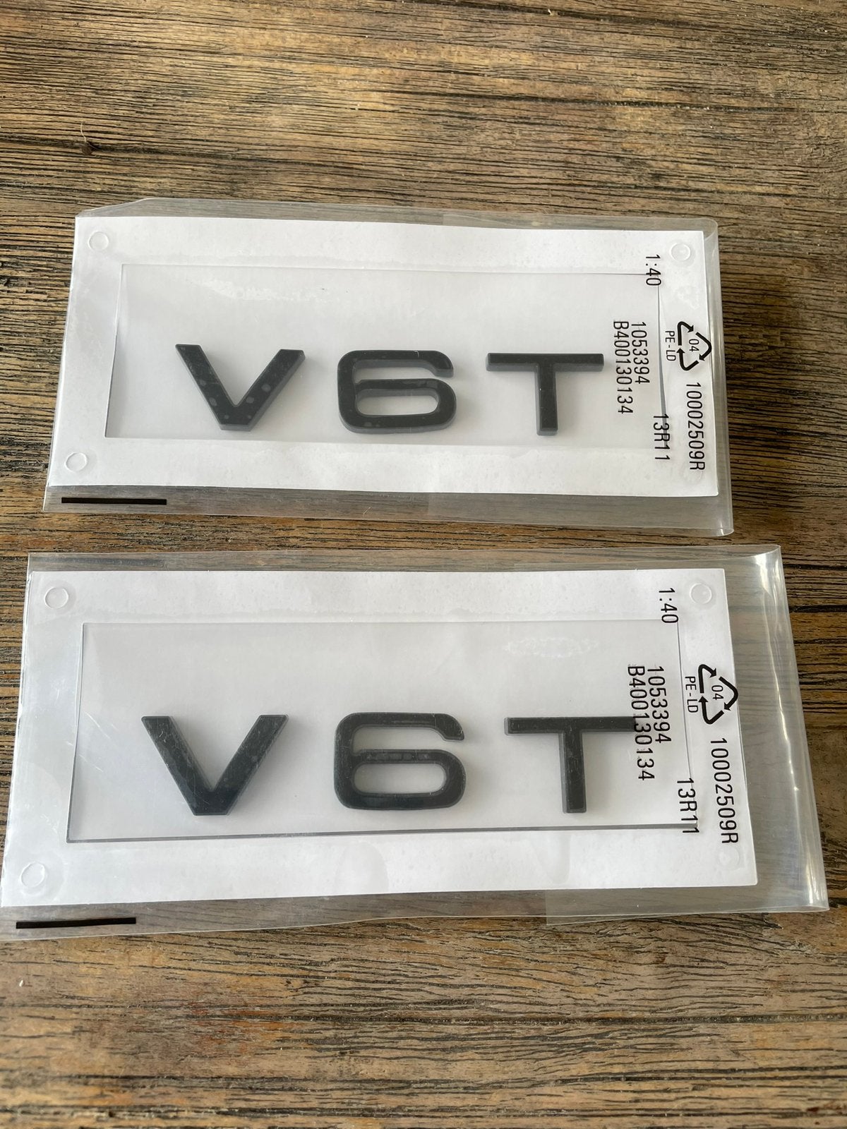 Zwarte V6T logo tekoop Zijscherm Audi S S4 S5 S6 S7 turbo RS, Auto diversen, Tuning en Styling, Ophalen of Verzenden