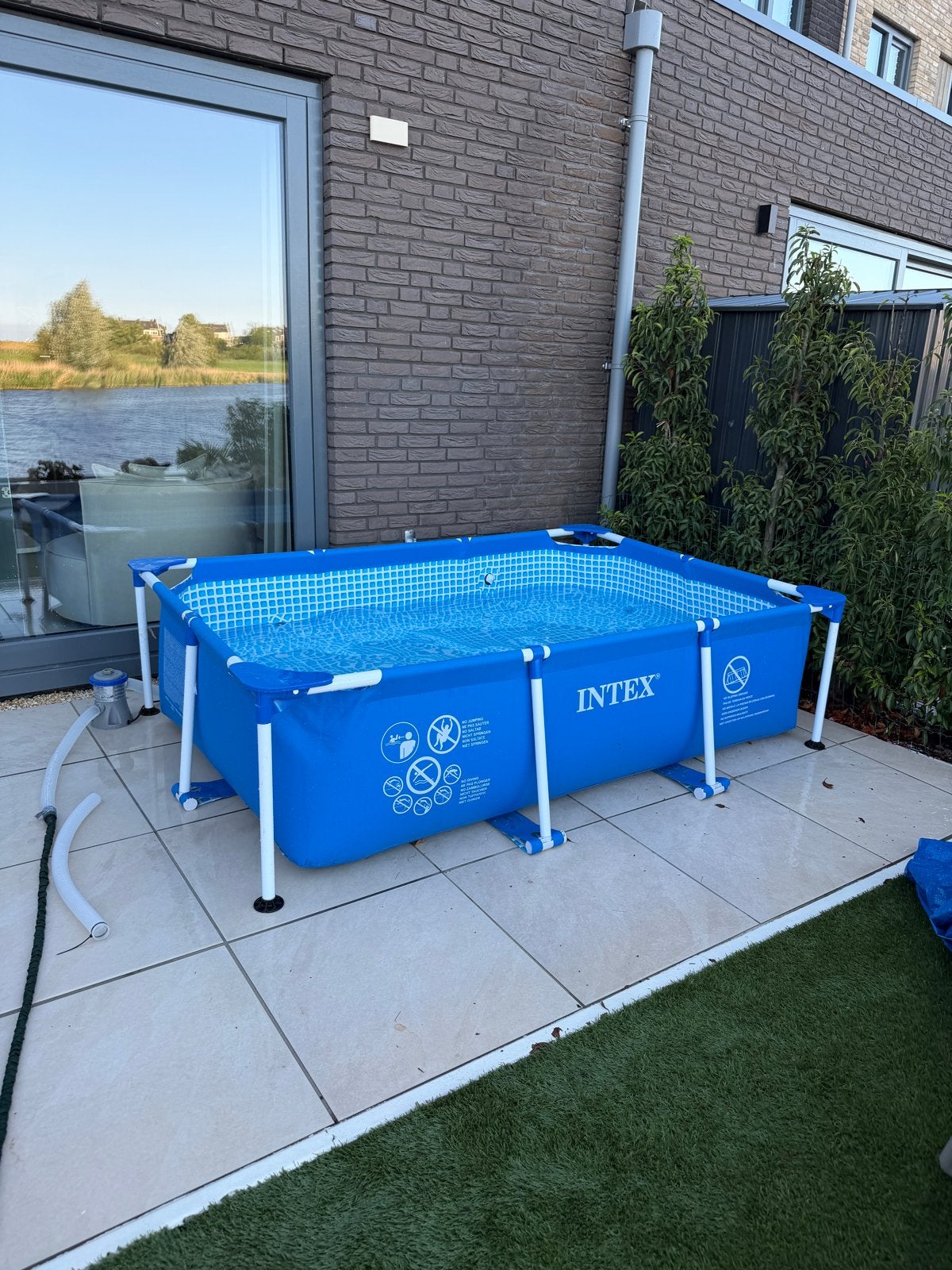 Intex zwembad 260x160 met pomp en hoes, Tuin en Terras, Zwembaden, Ophalen, Gebruikt, Minder dan 80 cm, Minder dan 200 cm