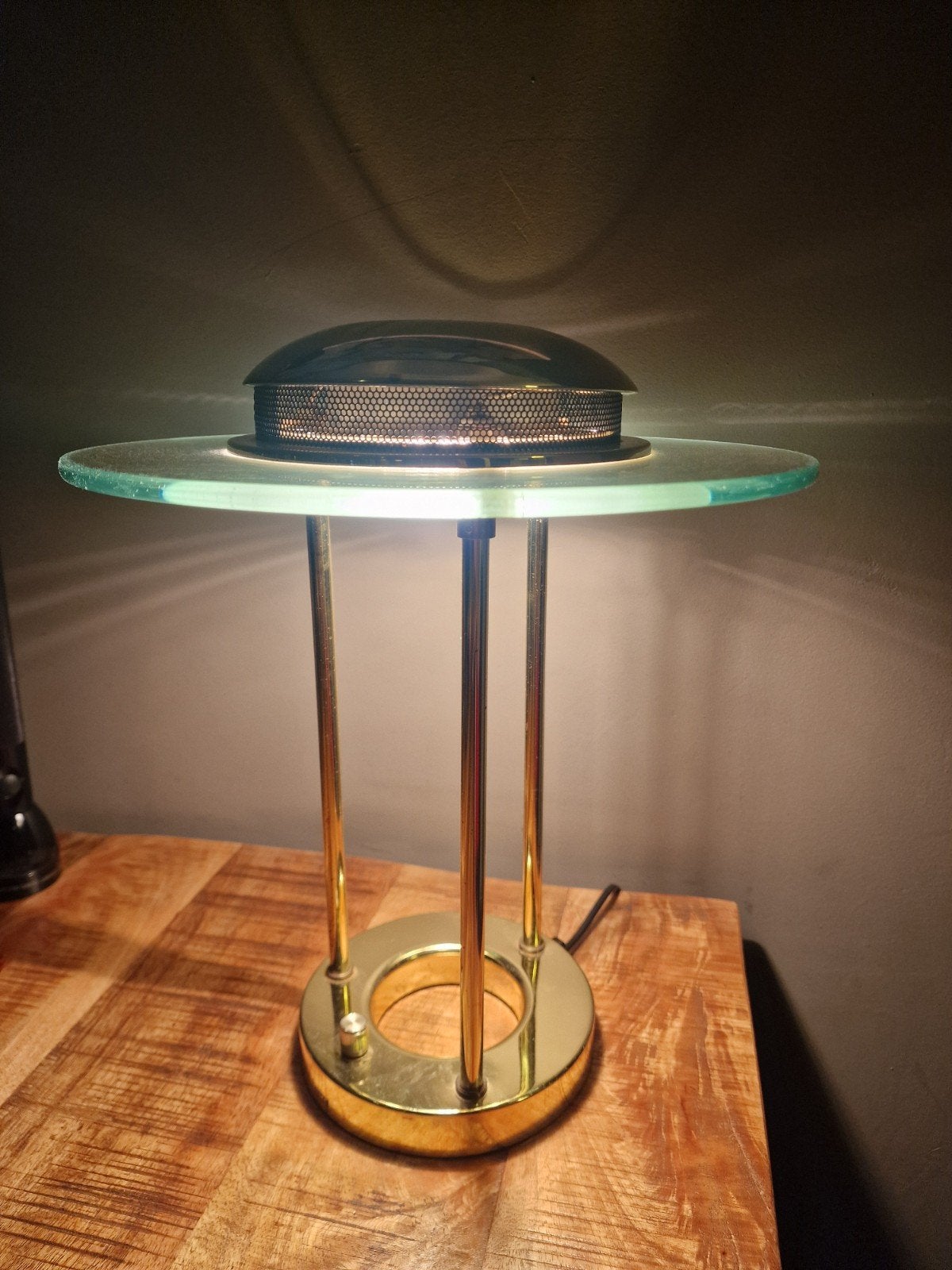 Saturnuslamp Robert Sonneman mid century, Goud, Ophalen of Verzenden, Glas, 40 cm