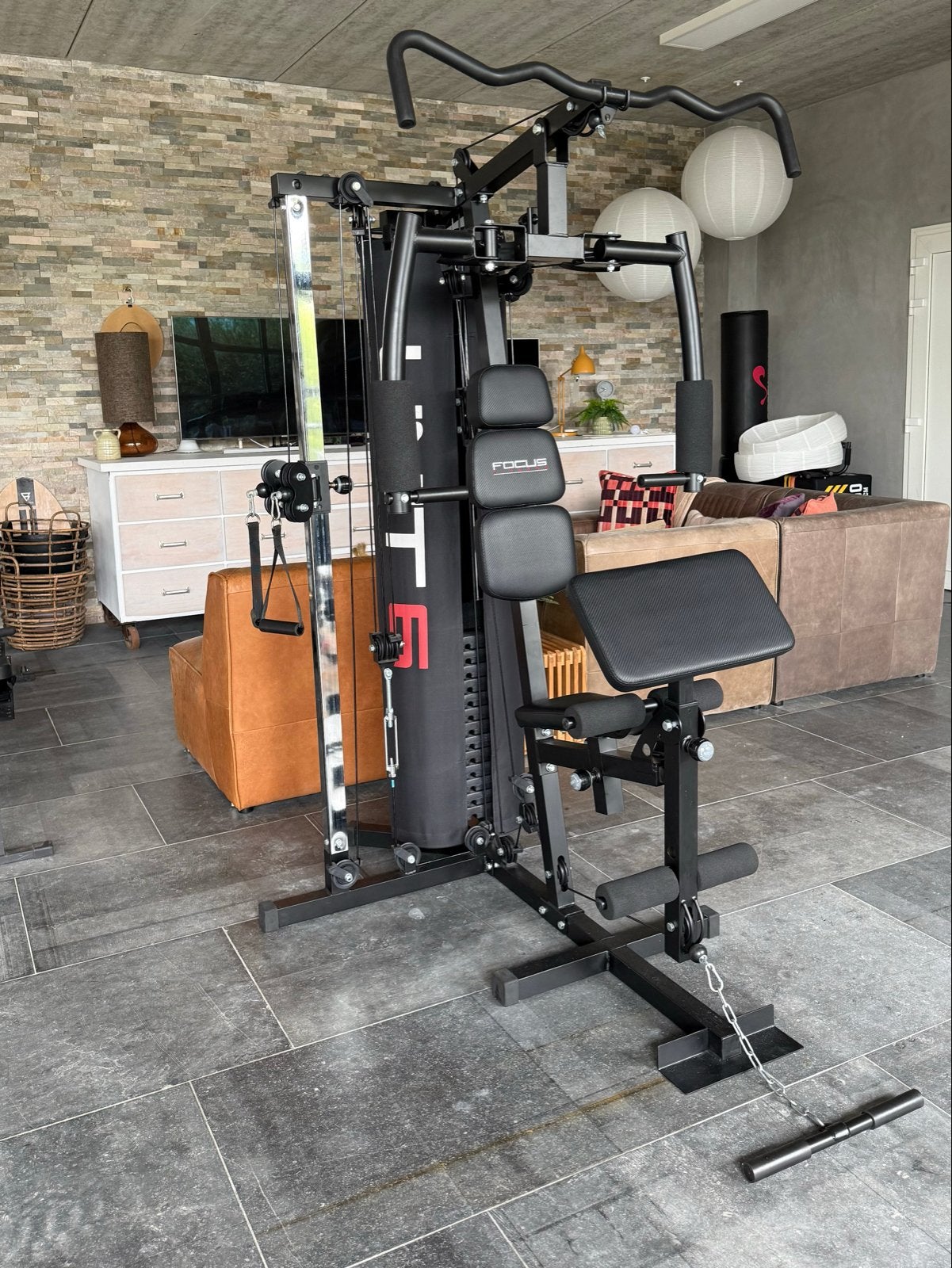 Focus Fitness Unit 6 Home Gym Krachtstation - 70kg gewichten, Sport en Fitness, Ophalen, Gebruikt, Krachtstation, Armen