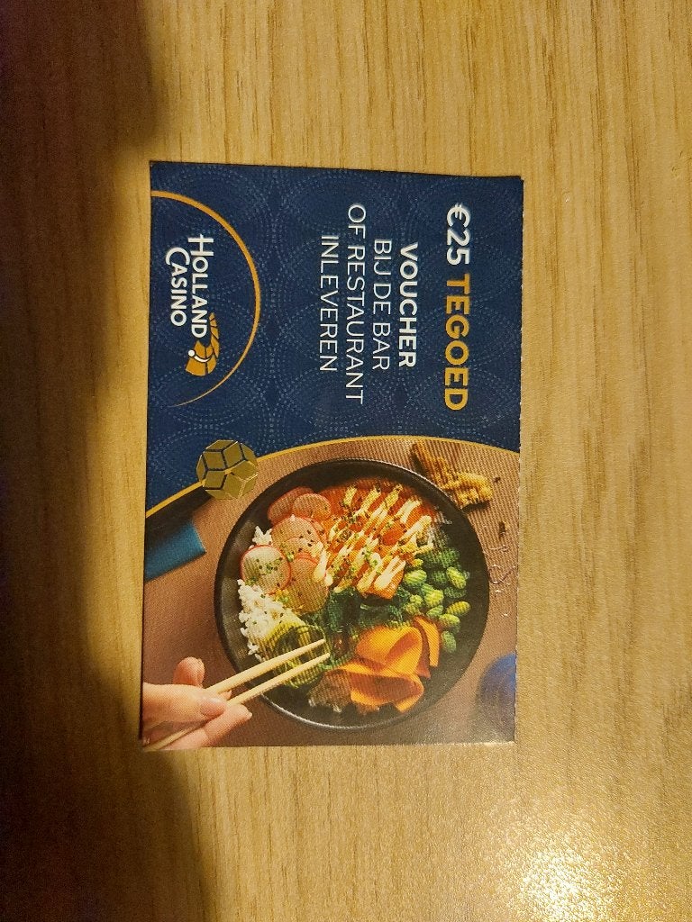 5 Holland casino Horeca vouchers van € 25 incl verzenden, Drie personen of meer