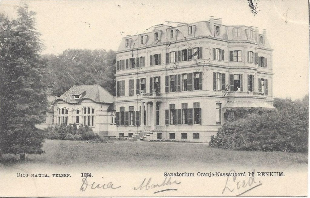 Renkum, Sanatorium Oranje-Nassauoord, gel. 1904. Nauta 1054, Verzamelen, Ansichtkaarten | Nederland, Ophalen of Verzenden, Voor 1920