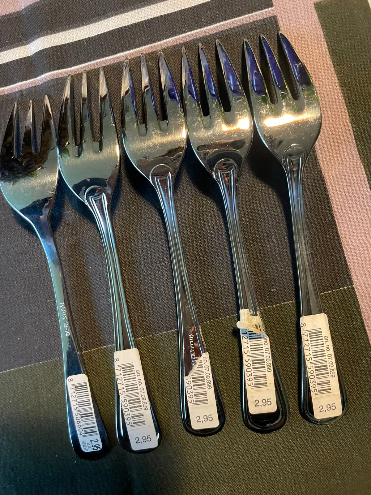 5 x kleine vorken RVS paris 18-10, Ophalen of Verzenden, Nieuw, Rvs of Chroom