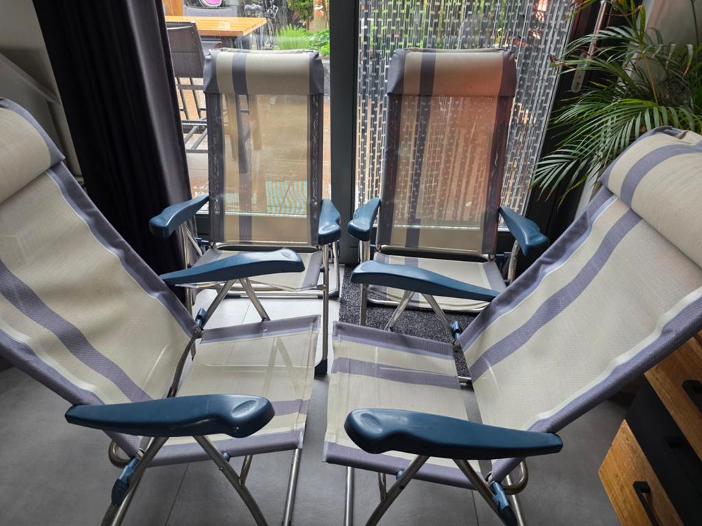 4 prima crespo lichtgewicht standenstoelen, Caravans en Kamperen, Kampeermeubelen, Ophalen, Campingstoel