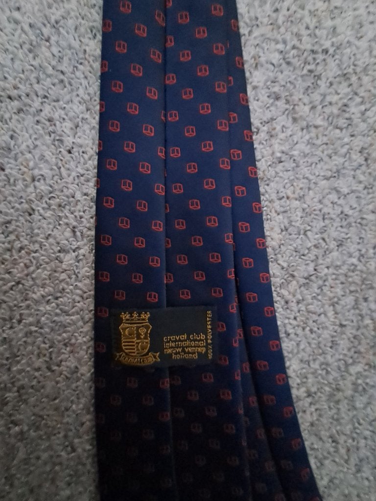 Stropdas blauw met motief, Verzenden, Zo goed als nieuw, Blauw, Met patroon