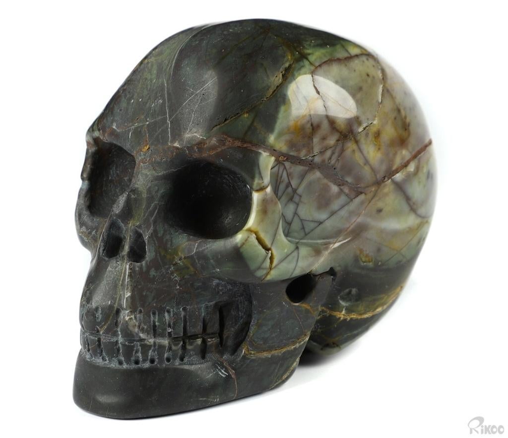 Mineralen schedel /skull, Autum Leaves Stone. 80 gram., Verzamelen, Mineralen en Fossielen, Ophalen of Verzenden, Mineraal