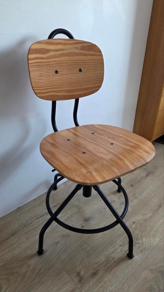 Ikea Kullaberg Bureaustoel - Hout & Zwart Metaal, Ophalen, Zo goed als nieuw, Zwart