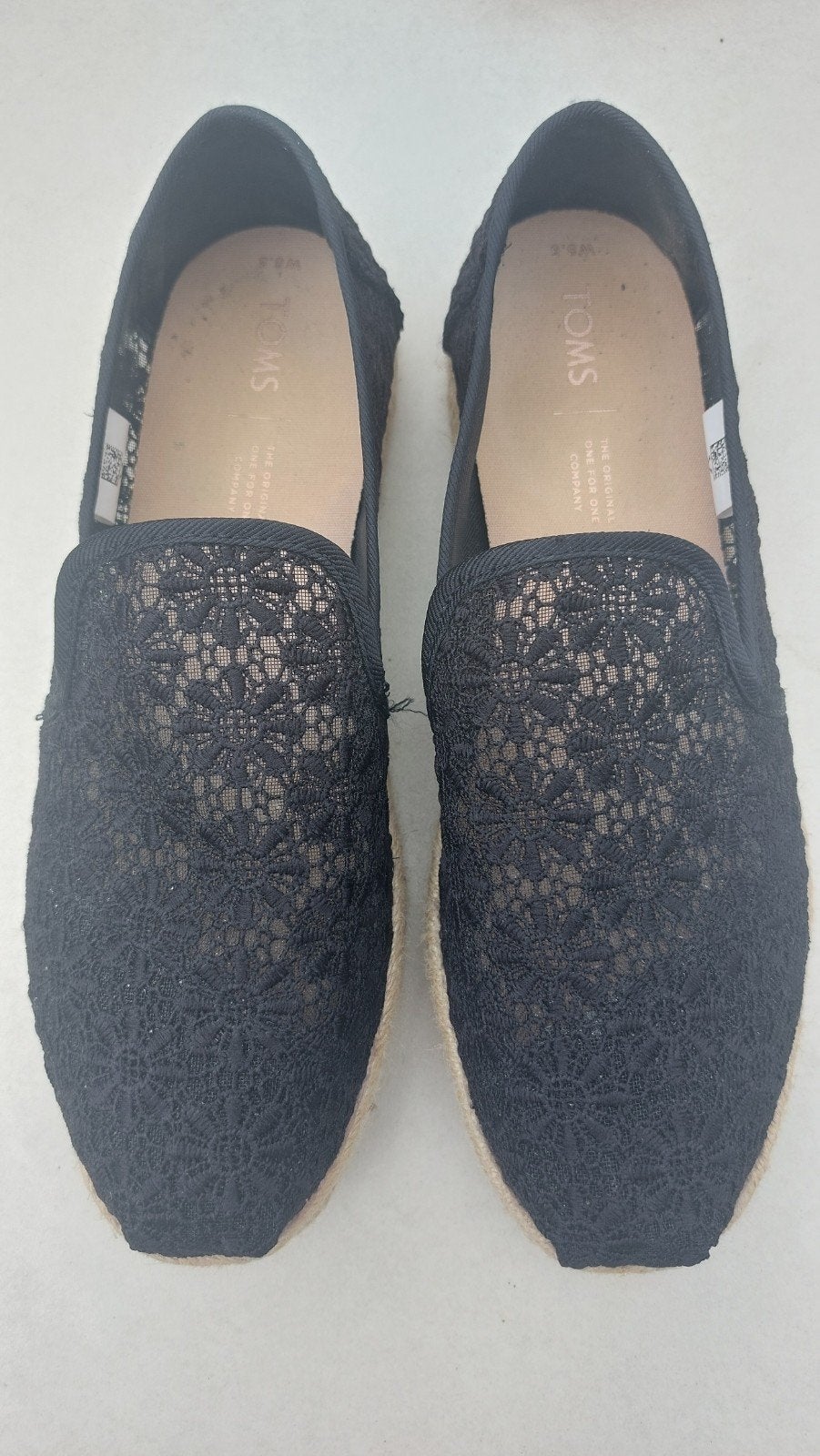 TOMS Zwarte Kanten Espadrilles - Maat 39, Kleding | Dames, Schoenen, Zwart, Ophalen of Verzenden, Zo goed als nieuw, TOMS