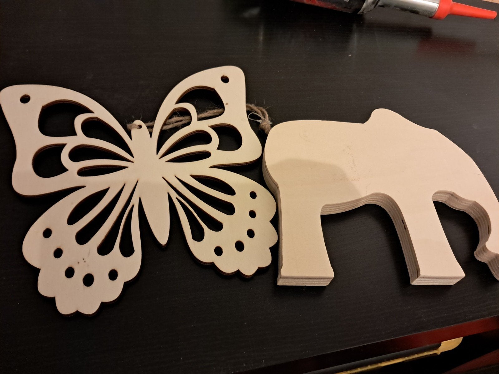 Houten vlinder en olifant mozaïek knutselset, Dieren, Nieuw, Knutselmateriaal, Hout