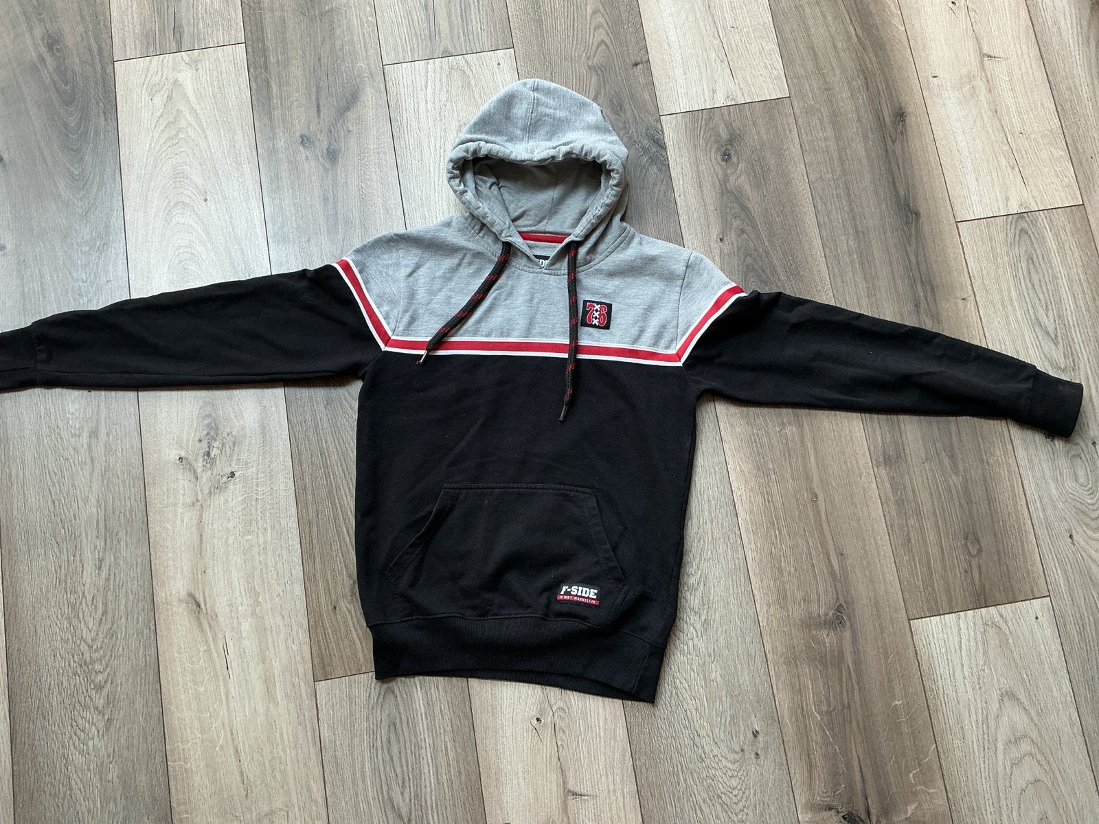 Ajax F-Side Hoodie Zwart Lichtgrijs Maat XS, Kleding | Heren, Truien en Vesten, Ophalen of Verzenden, Gedragen, Maat 46 (S) of kleiner
