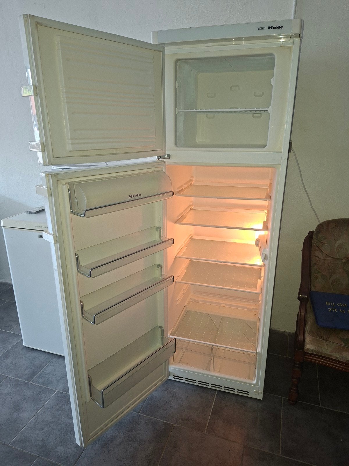 MIELE dubbeldeurs koelkast, Ophalen, Gebruikt, 200 liter of meer, 160 cm of meer