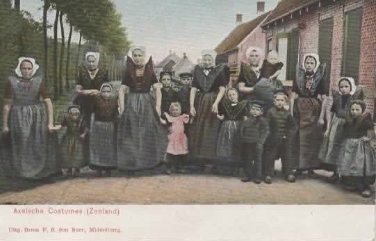 Zeeland 10 klederdrachten Axelsche Costumes, Verzenden, Voor 1920, Ongelopen, Zeeland