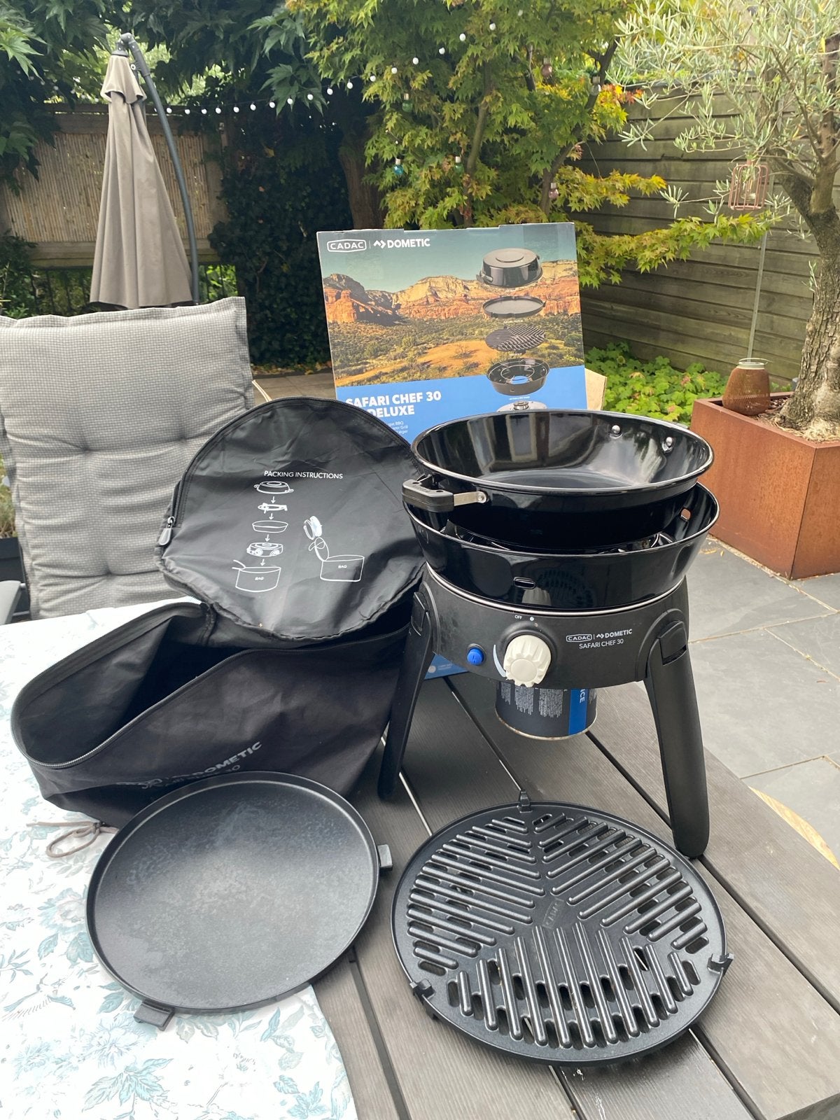 Cadac Dometic Safari Chef HP 30 Deluxe - Draagbare BBQ, Tuin en Terras, Barbecue-accessoires, Ophalen of Verzenden, Zo goed als nieuw