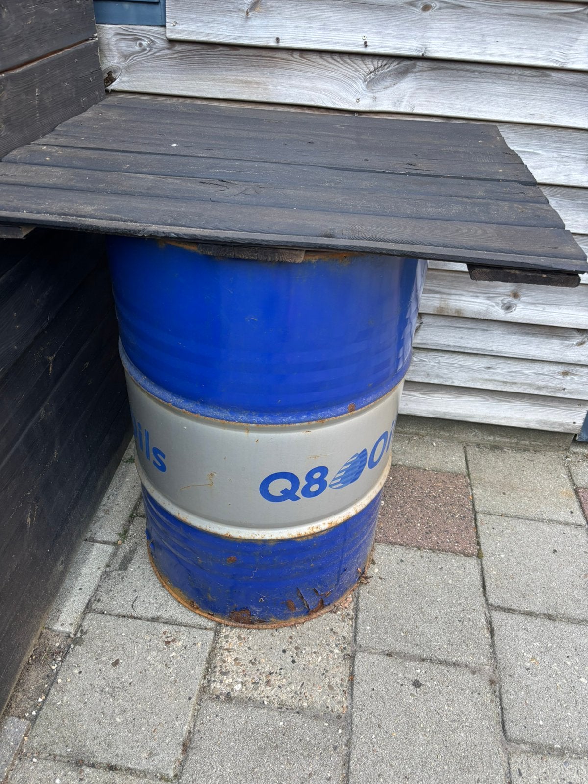 Gratis, olievat/ statafel, Ophalen, Zo goed als nieuw, Rechthoekig, Hout