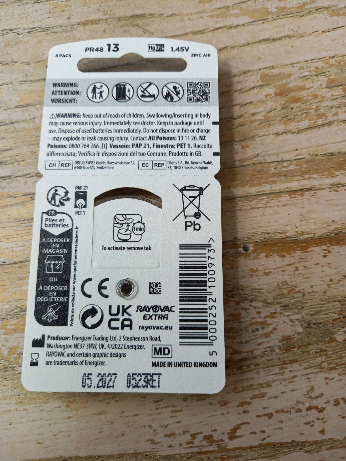 Batterijtjes gehoortoestel maat 13, oranje, Ophalen of Verzenden