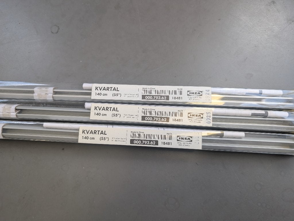 3x Ikea Kvartal gordijnrails, 140cm, IKEA, Ophalen, Nieuw