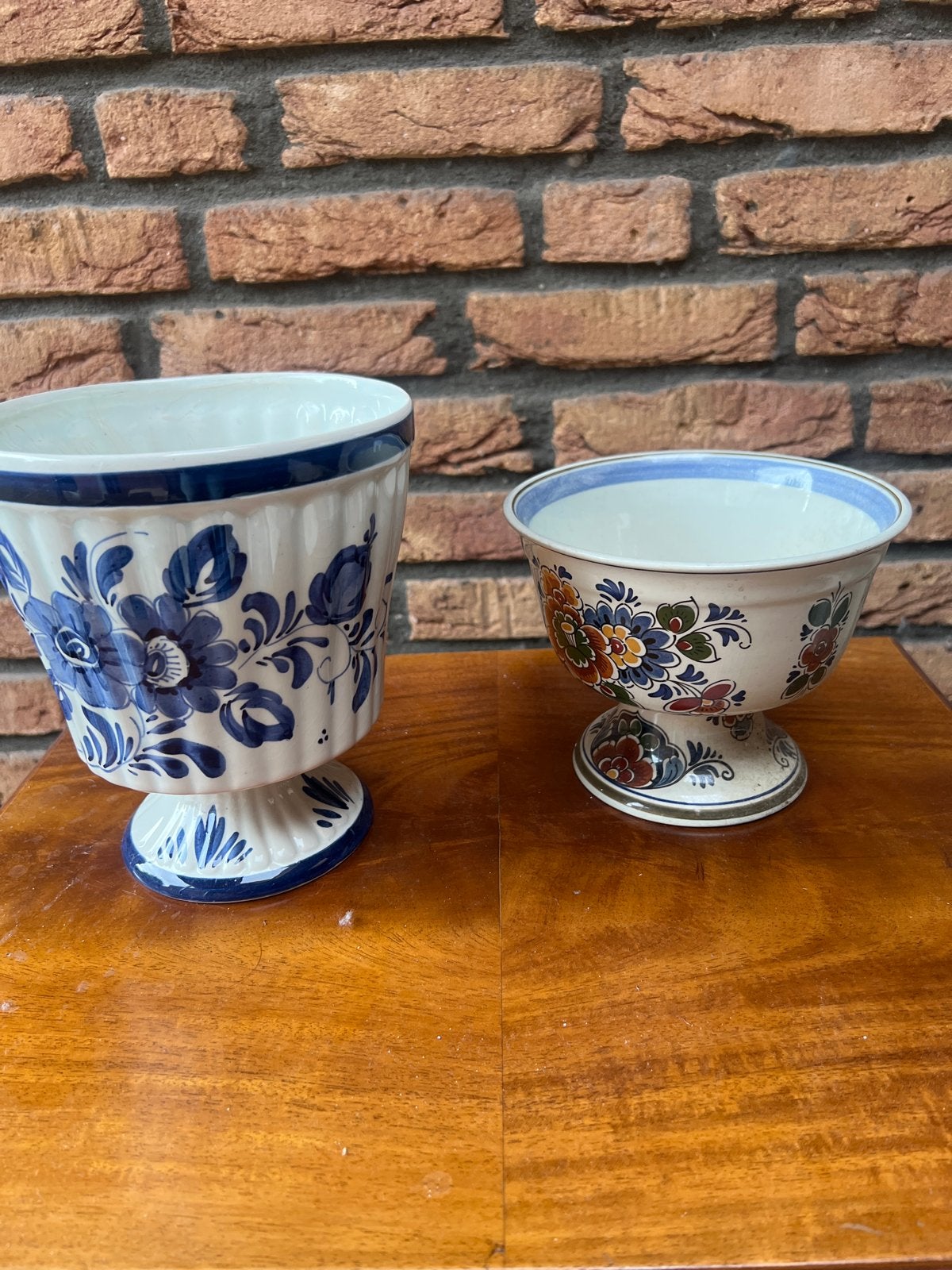 Delfts Blauw en Polychroom Bloempotten - Handgeschilderd, Ophalen of Verzenden