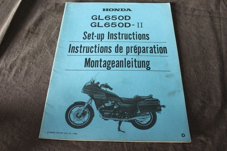Honda GL650 D DII 1982 motorcycle set up manual GL 650, Ophalen of Verzenden, Honda