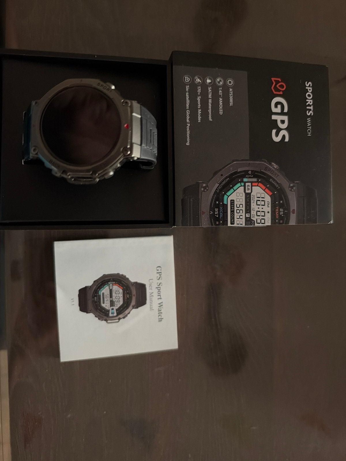 Sport Smartwatch met GPS en Waterdichtheid, Zwart, Ophalen of Verzenden, Zo goed als nieuw, Waterdicht