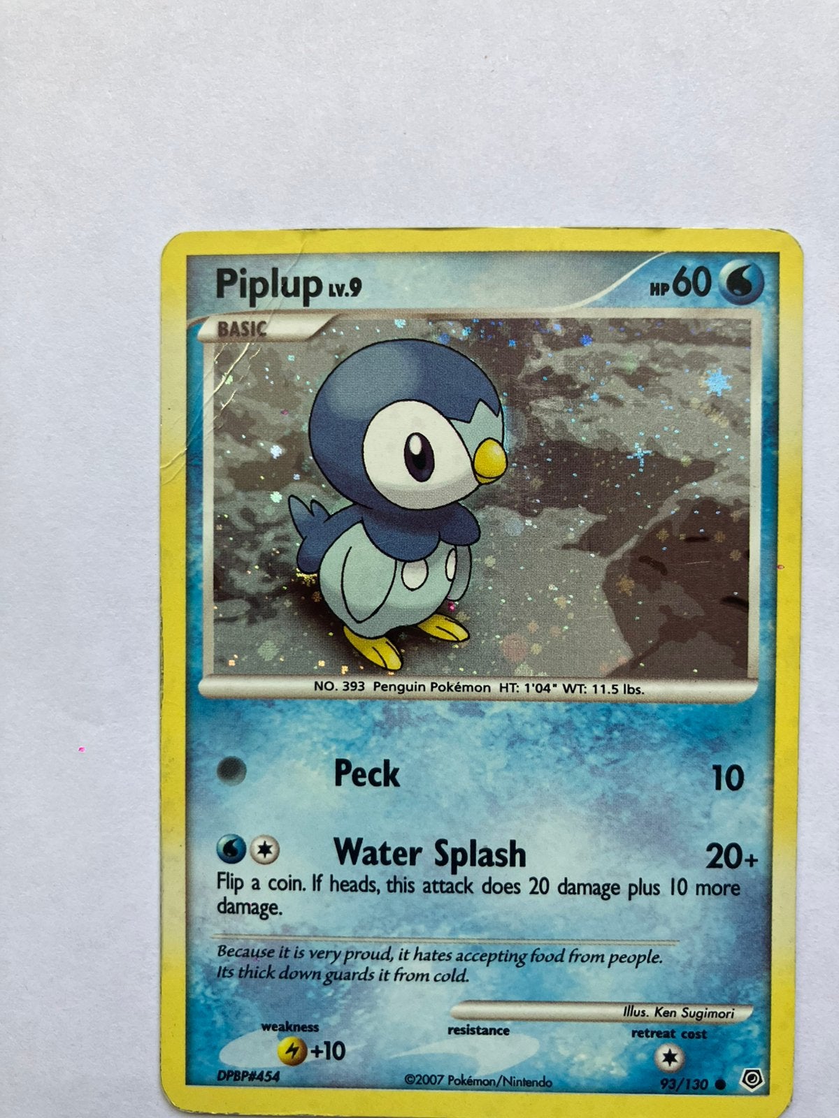 Piplup Holo - Diamond & Pearl Set Pokémon kaart, Ophalen of Verzenden, Gebruikt