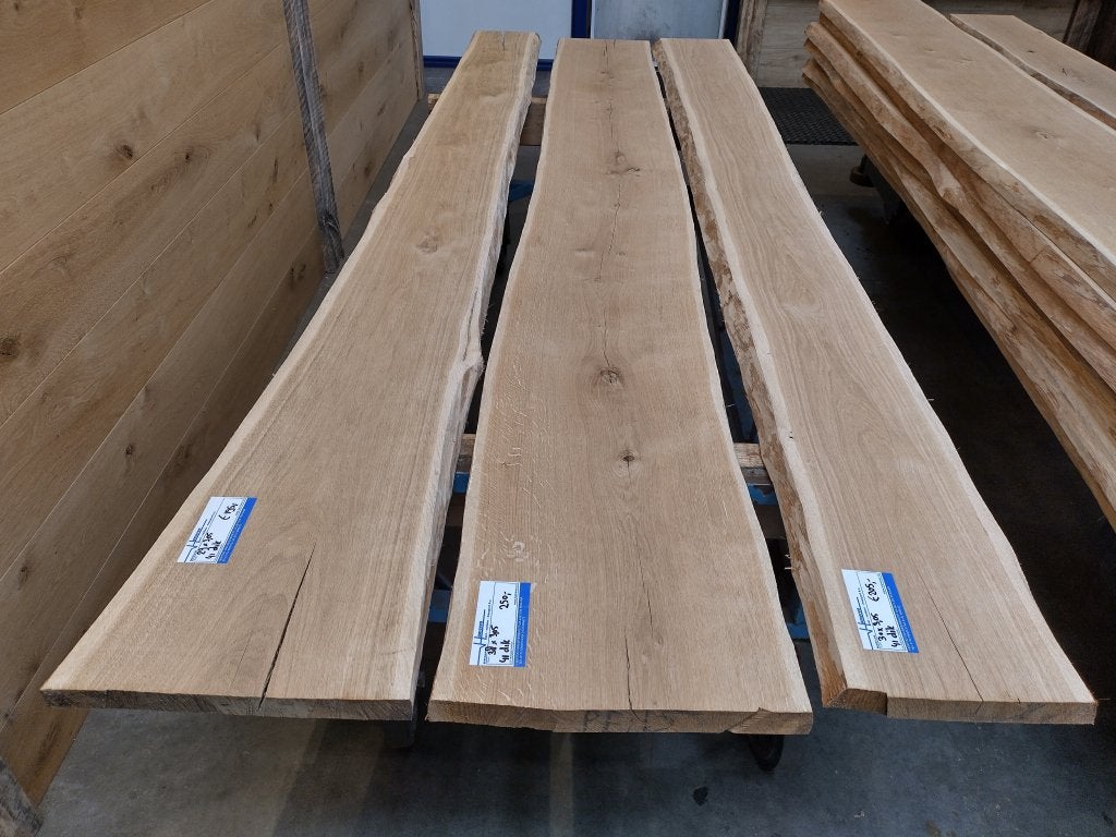 Eiken schaaldelen meubel droog 33mm dik Div breedte