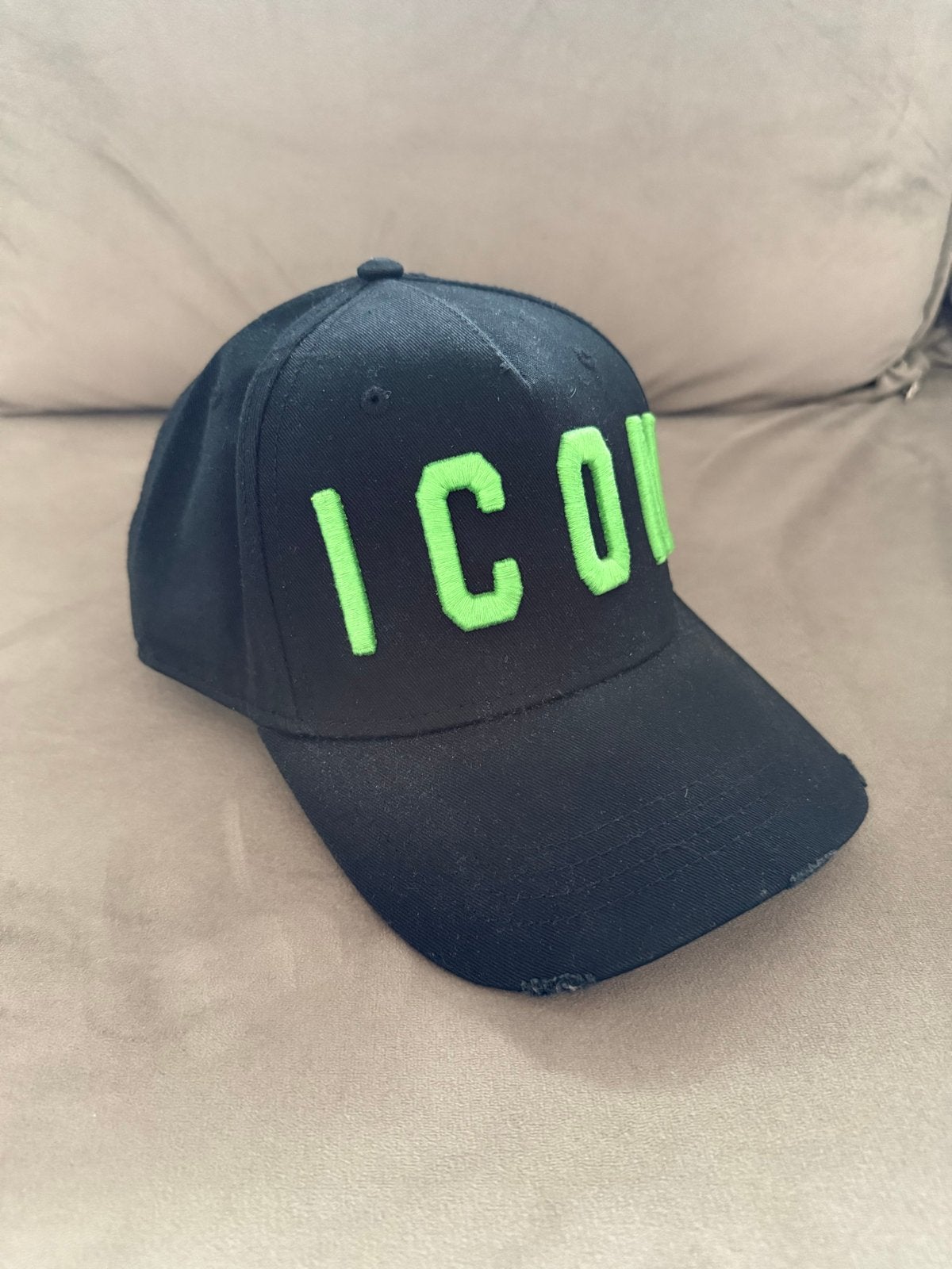 Dsquared2 Icon Cap Zwart met Groen D2, Ophalen, Zo goed als nieuw, One size fits all, Pet