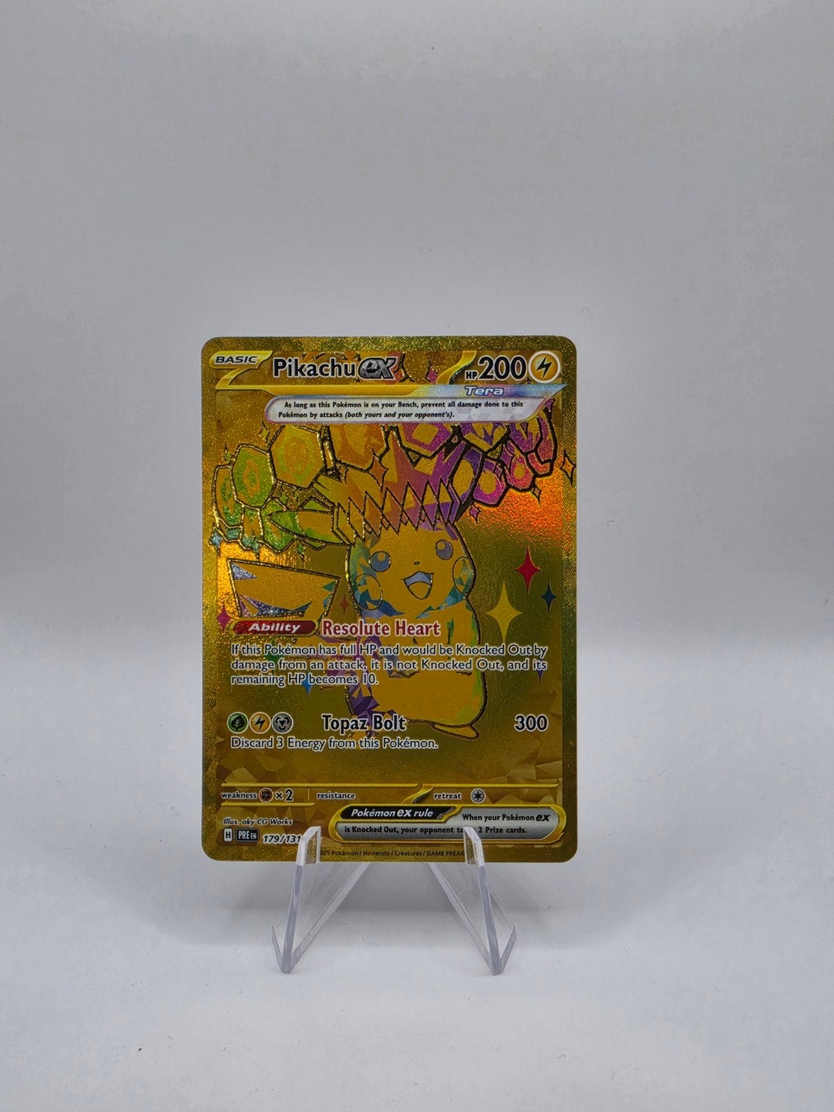 Pikachu EX Gouden Pokemon Kaart - Zo goed als nieuw, Ophalen of Verzenden, Zo goed als nieuw, Losse kaart, Foil