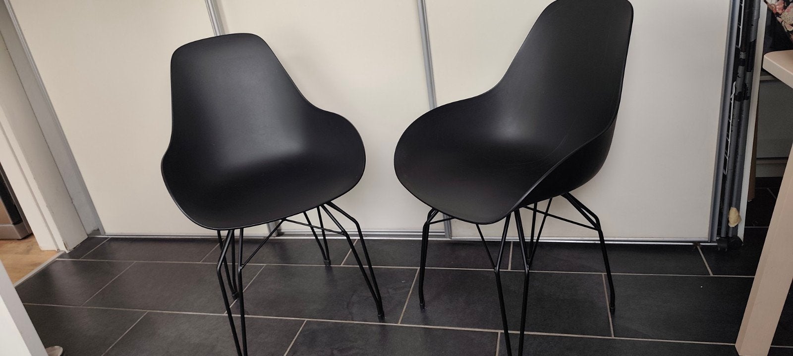Set van 2 Kubikoff Diamond Dimple Closed designstoelen, Ophalen, Twee, Zwart, Design