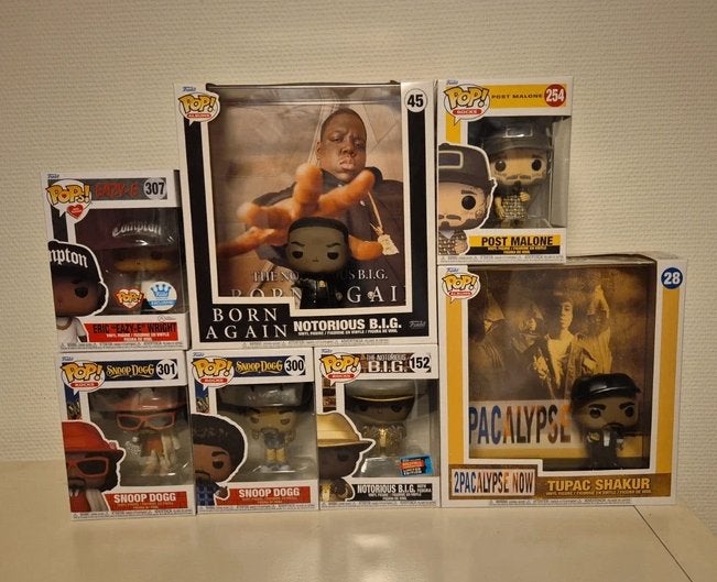 Funko Pop!Hip Hop Collectie:Tupac, Biggie,Snoop Dogg, Eazy-E, Ophalen of Verzenden, Zo goed als nieuw