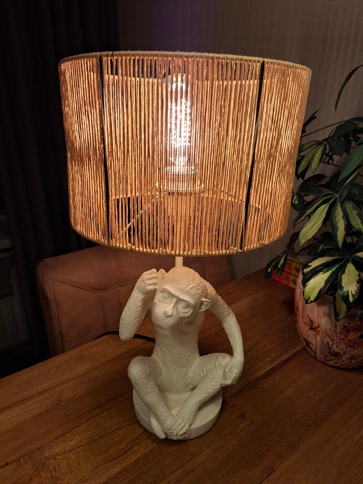 Witte aap lamp, Ophalen