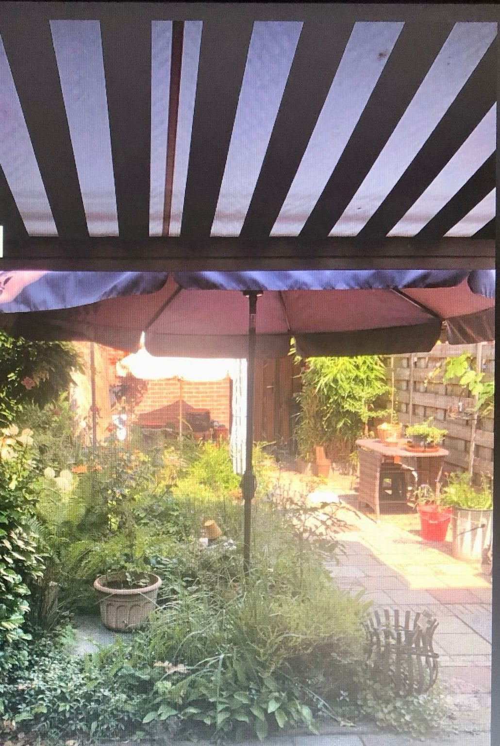 Zonnescherm, Tuin en Terras, Zonneschermen, Ophalen, 450 cm of meer, Elektrisch, Zo goed als nieuw