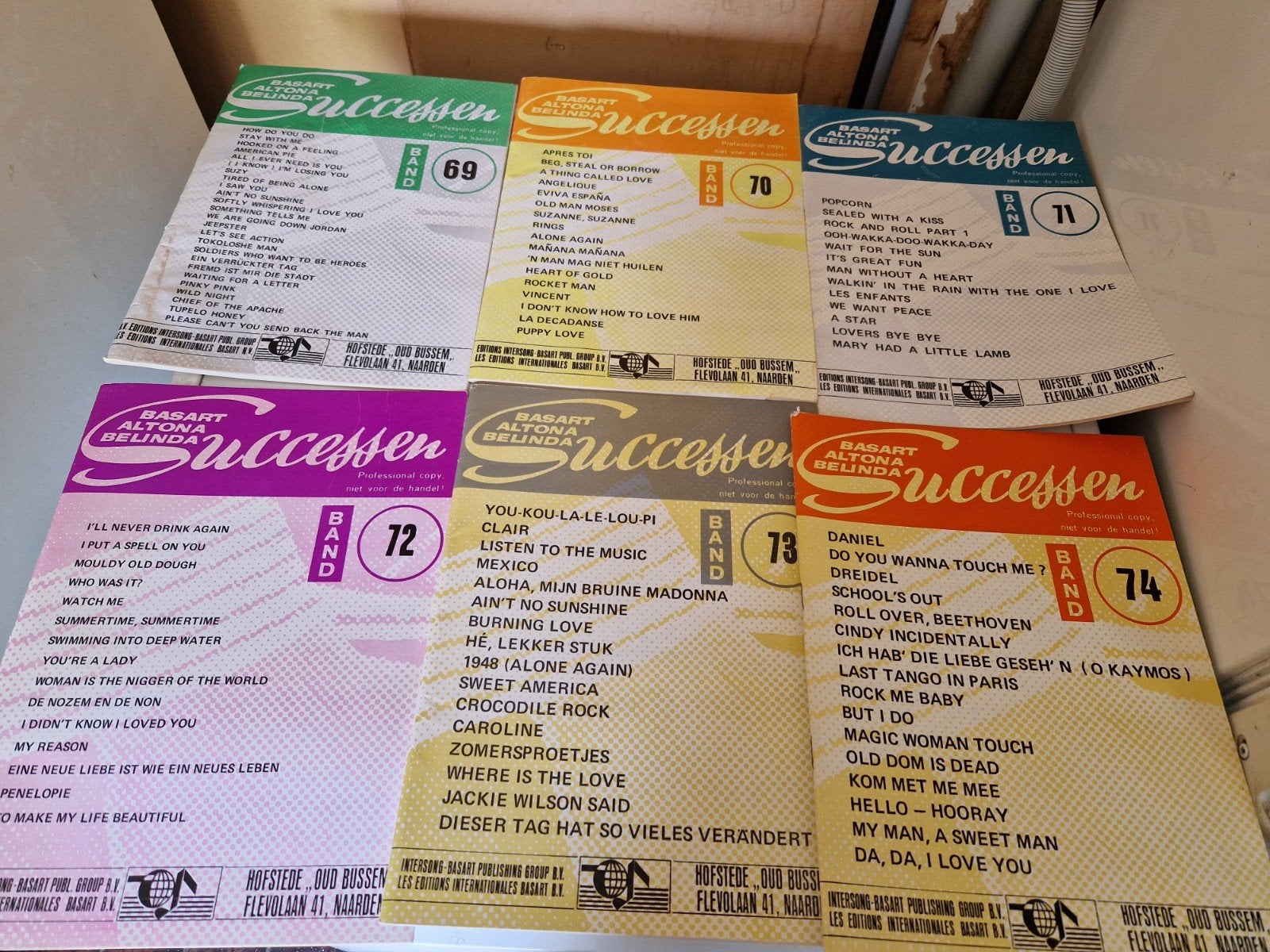 Basart Successen Bladmuziek Collectie (69-74), Verzenden, Gelezen, Algemeen, Diverse artiesten