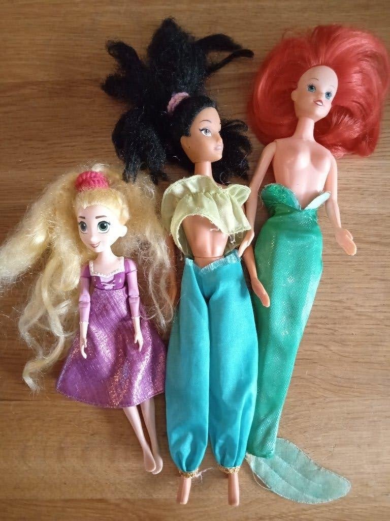 3 Disney princess poppen, Ophalen of Verzenden, Gebruikt, Pop