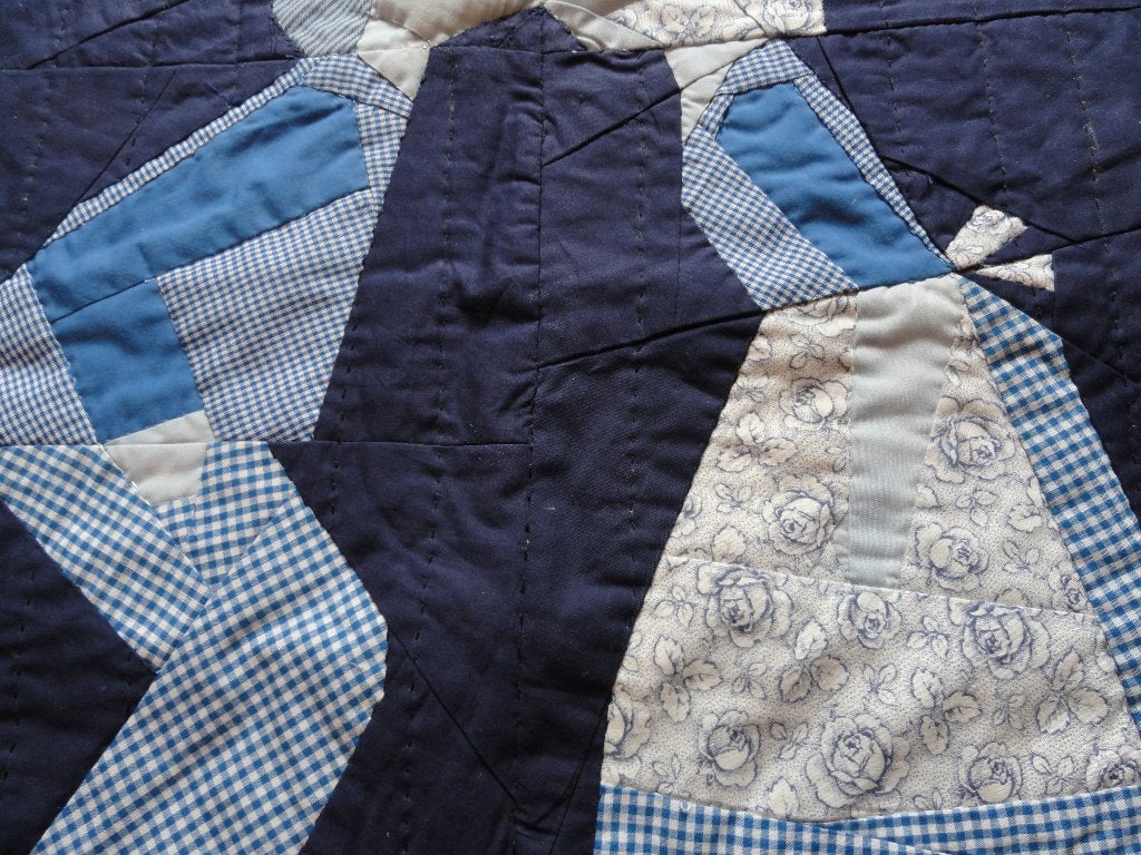 Hollands kusje - Quilt, 55 cm, Textiel, Ophalen of Verzenden, Blauw